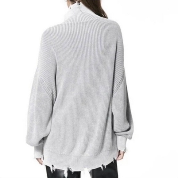 Young Fabulous & Broke Camron Grey Pullover Turtleneck Sweater Size M/L - Picture 3 of 8